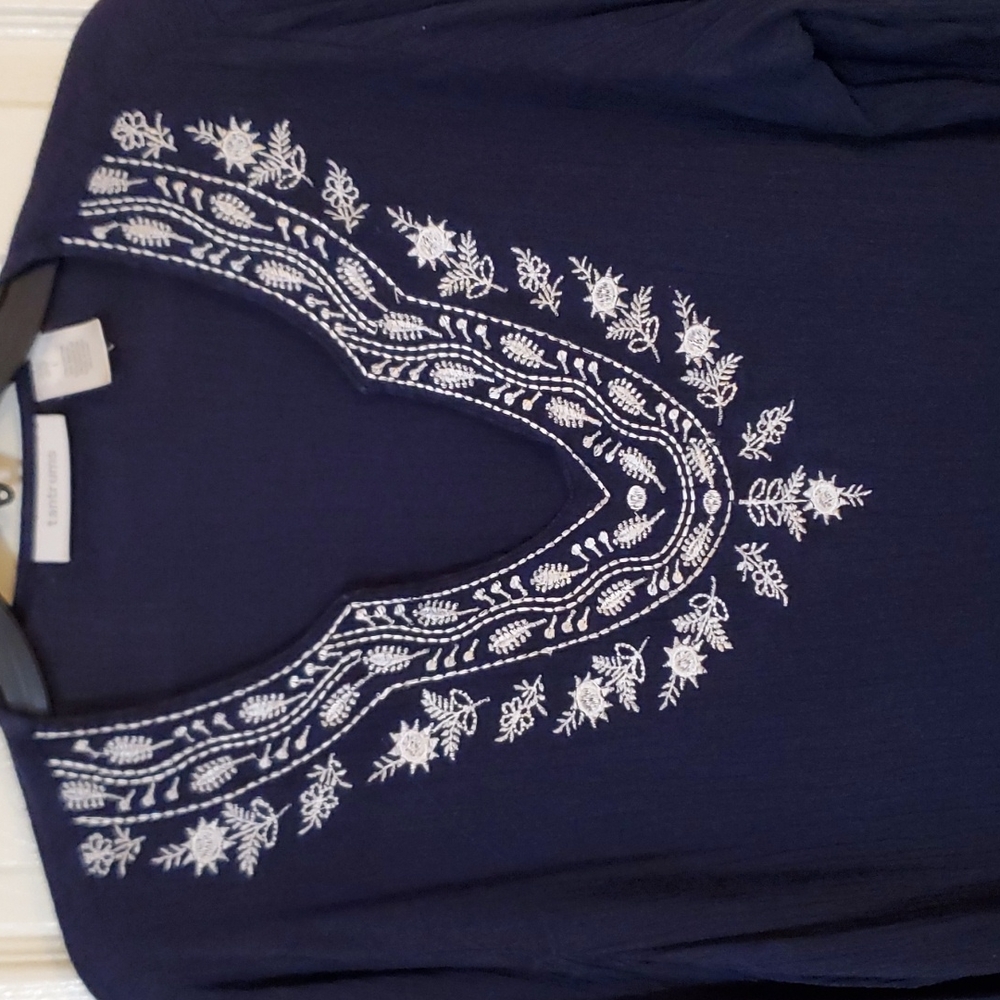 Navy Embroidered‎ Tunic